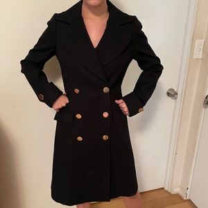 Reiss small Black coat with Gold buttons.